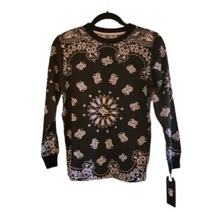 Black and White Blackjack Boys Long Sleeve Shirt